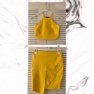 Bright yellow two piece set